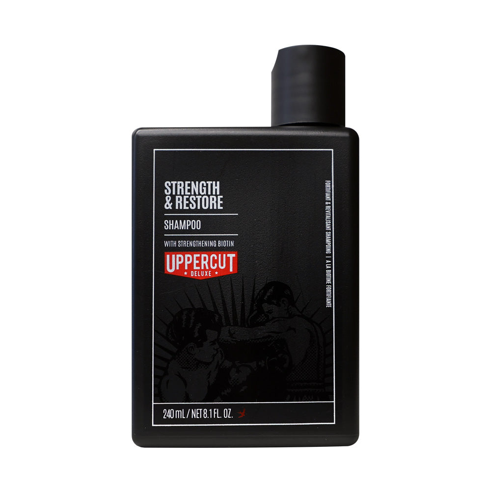 Uppercut Deluxe Strength and Restore Shampoo bottle