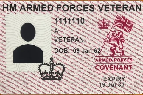 HM Armed Forces Veteran Card — official specimen card